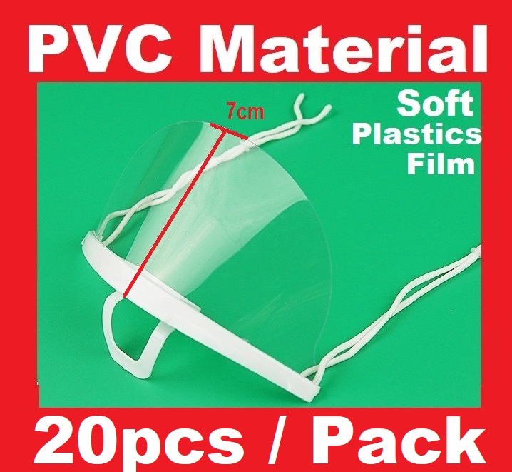 [10pcs | 20pcs] Transparent Spit Guard Mask |  Food Hygiene Mouth Shield | Sneeze Droplets Protection Face Smile Kitchen Hawker Industries Cafe Salon Spas Clinic Mask Use Mouth Guard Face Mask Caterin
