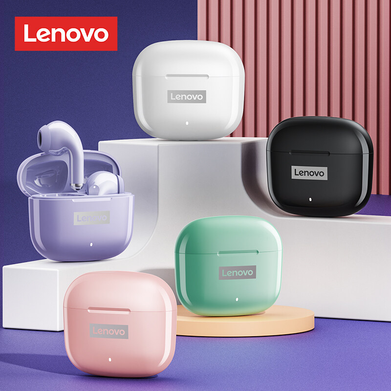 Lenovo LP40 Pro TWS Bluetooth Earphone Mini Wireless Earbuds Sport Gaming Bluetooth 5.1 Headset with Charging Box Mic Support Call Video for iPhone 13 Xiaomi Oppo